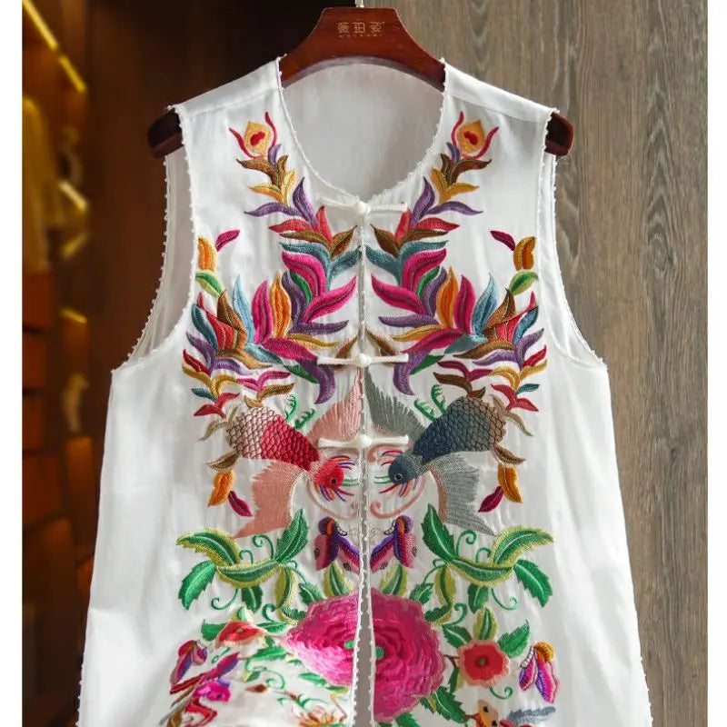 Decision Tree embroidery vest