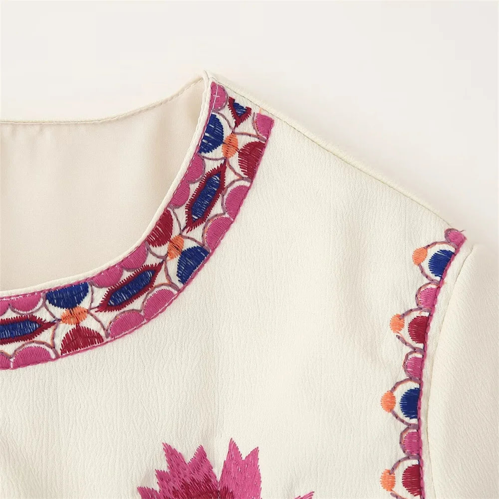 Lilium embroidered long sleeved shirt jacket