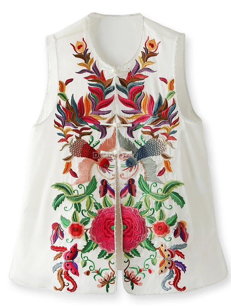 Decision Tree embroidery vest