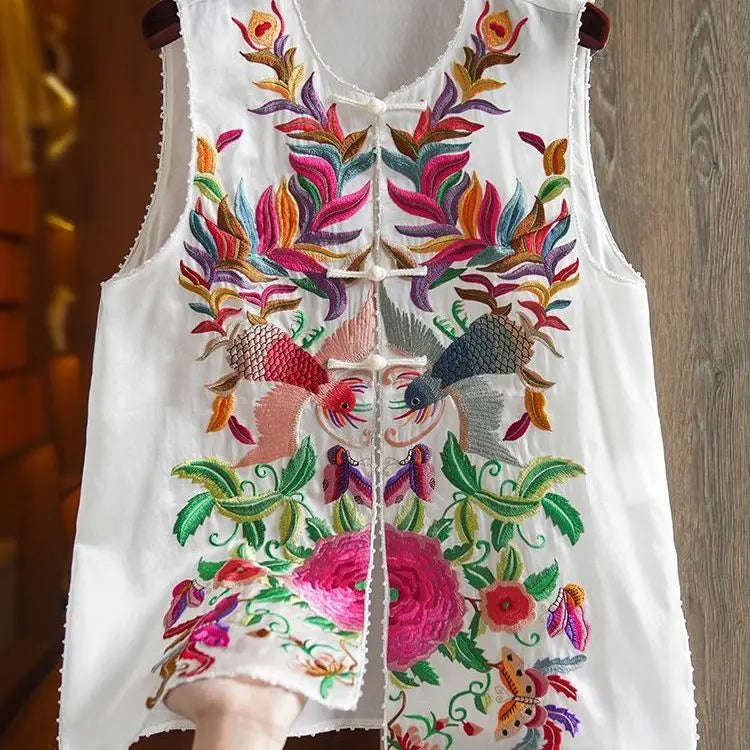 Decision Tree embroidery vest