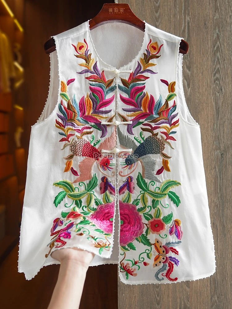 Decision Tree embroidery vest