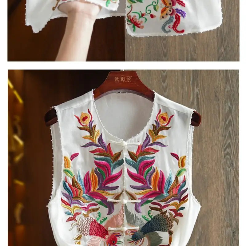 Decision Tree embroidery vest